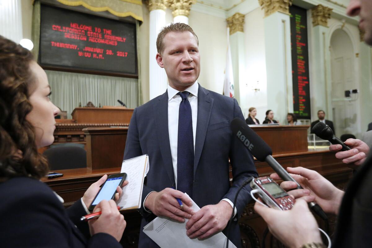 Assembly Republican Leader Chad Mayes in Sacramento on Jan. 24.