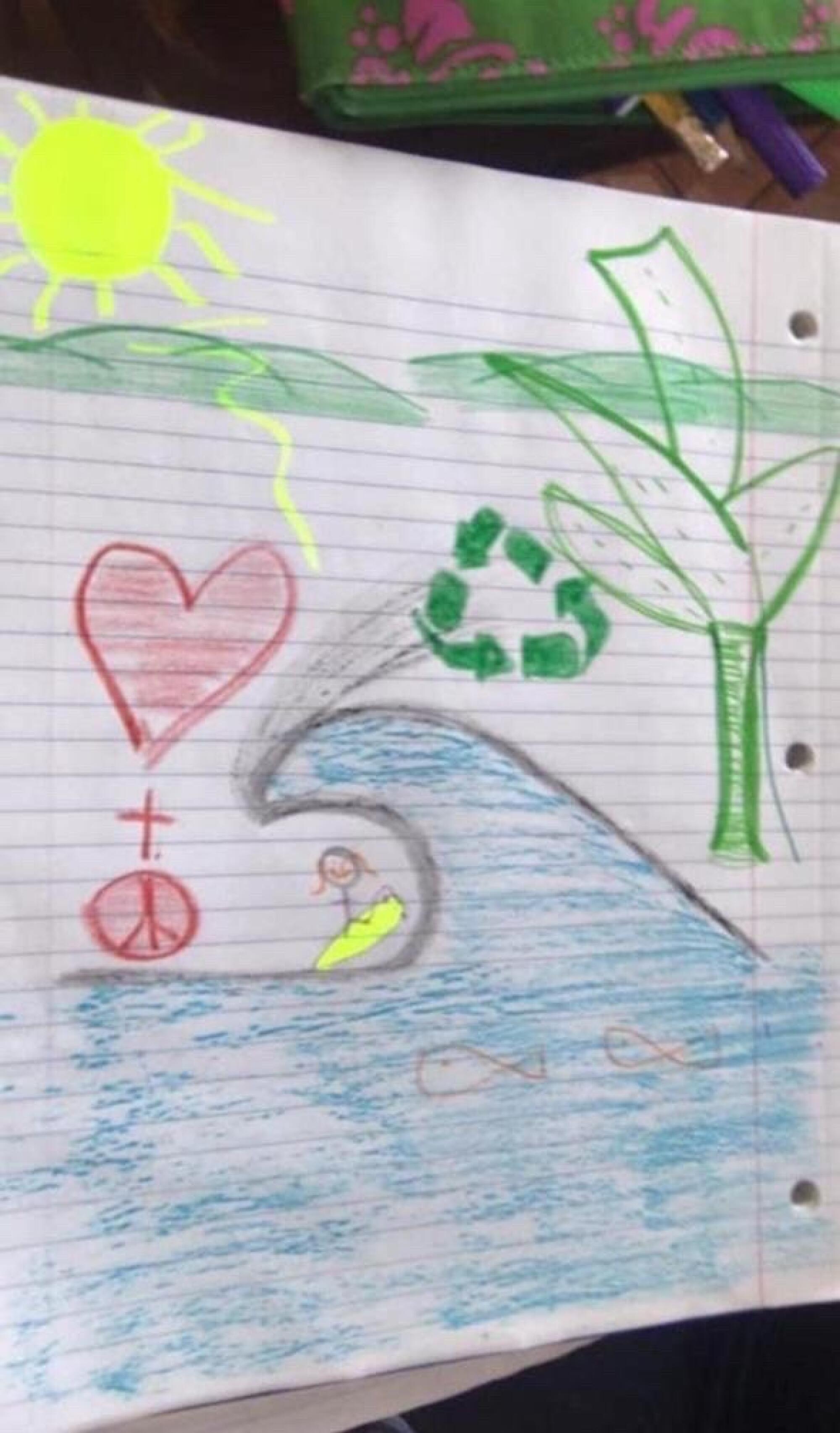 Salvadoran surfer Katherine Díaz drew a picture that depicted her death.