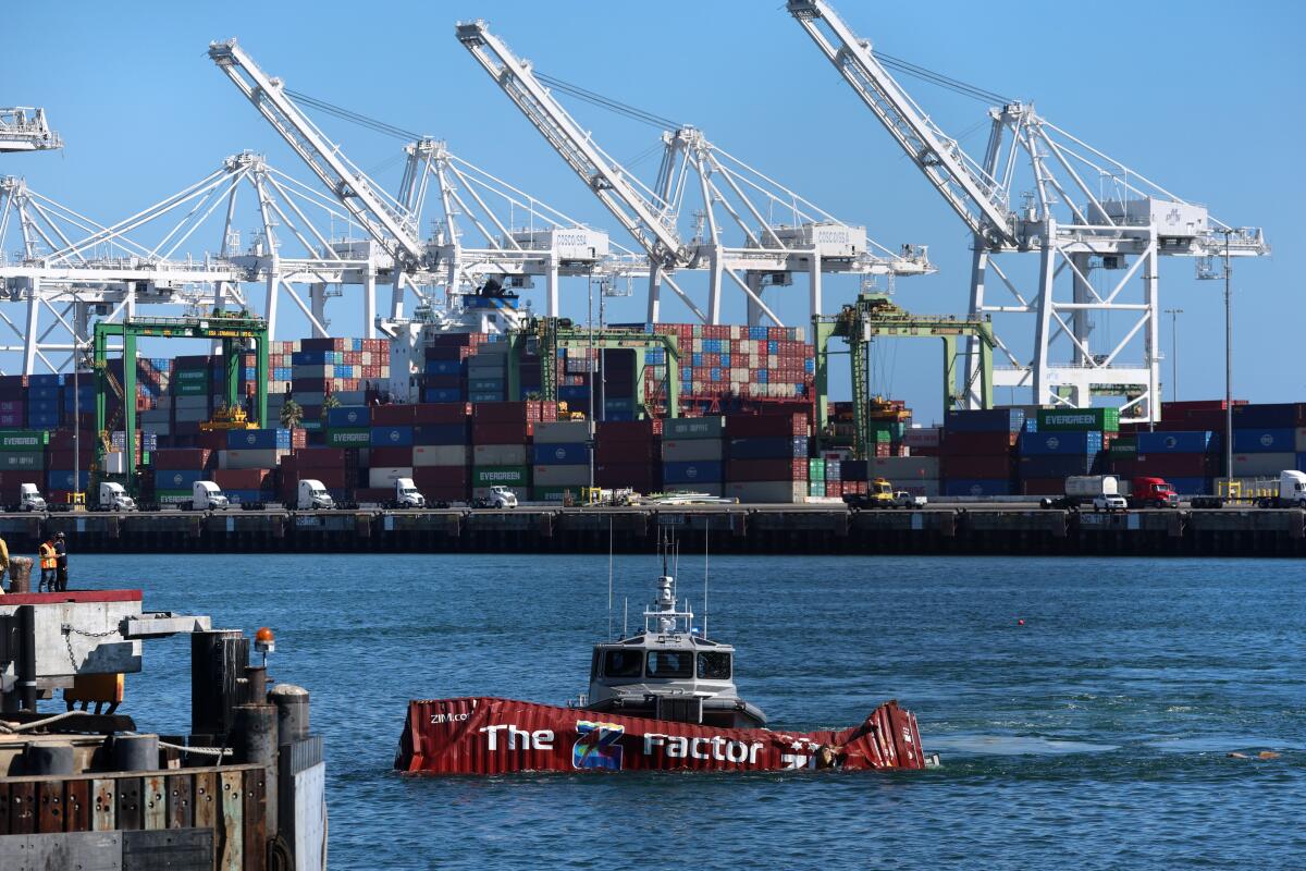 How did 75 containers crash into the water at Port of Long Beach? An oil spill, a sprained ankle and a damaged boat - Los Angeles Times