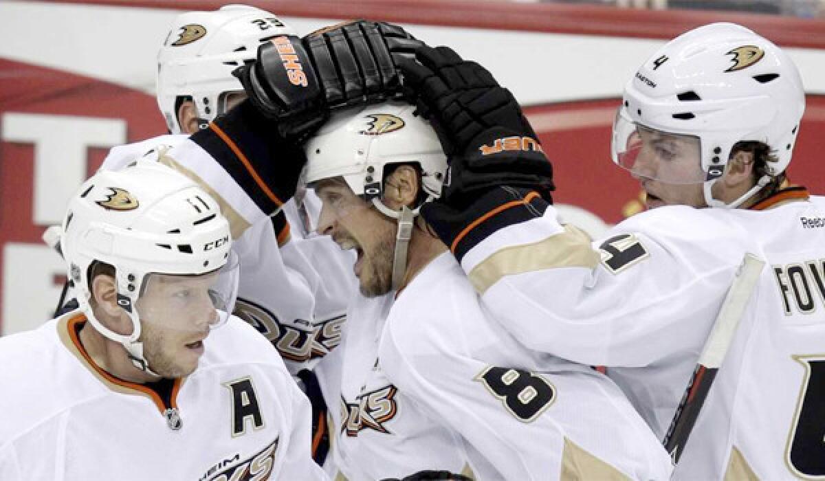 Ducks veteran Teemu Selanne said the "guys have taken care of themselves and I think we'll be ready to go" at the team's first informal practice before the season begins on Jan. 19.