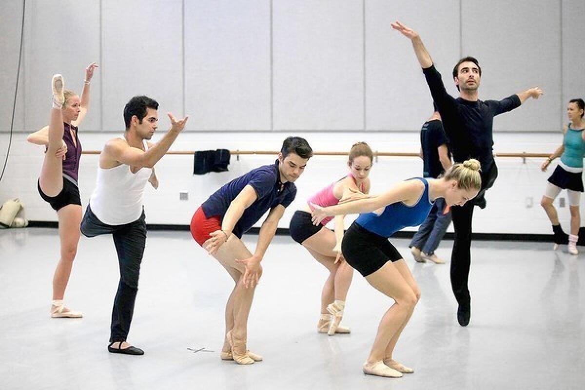 Dancers rehearse a piece by choreographer Kitty McNamee in preparation for UC Irvine's 10th annual National Choreographers Initiative.