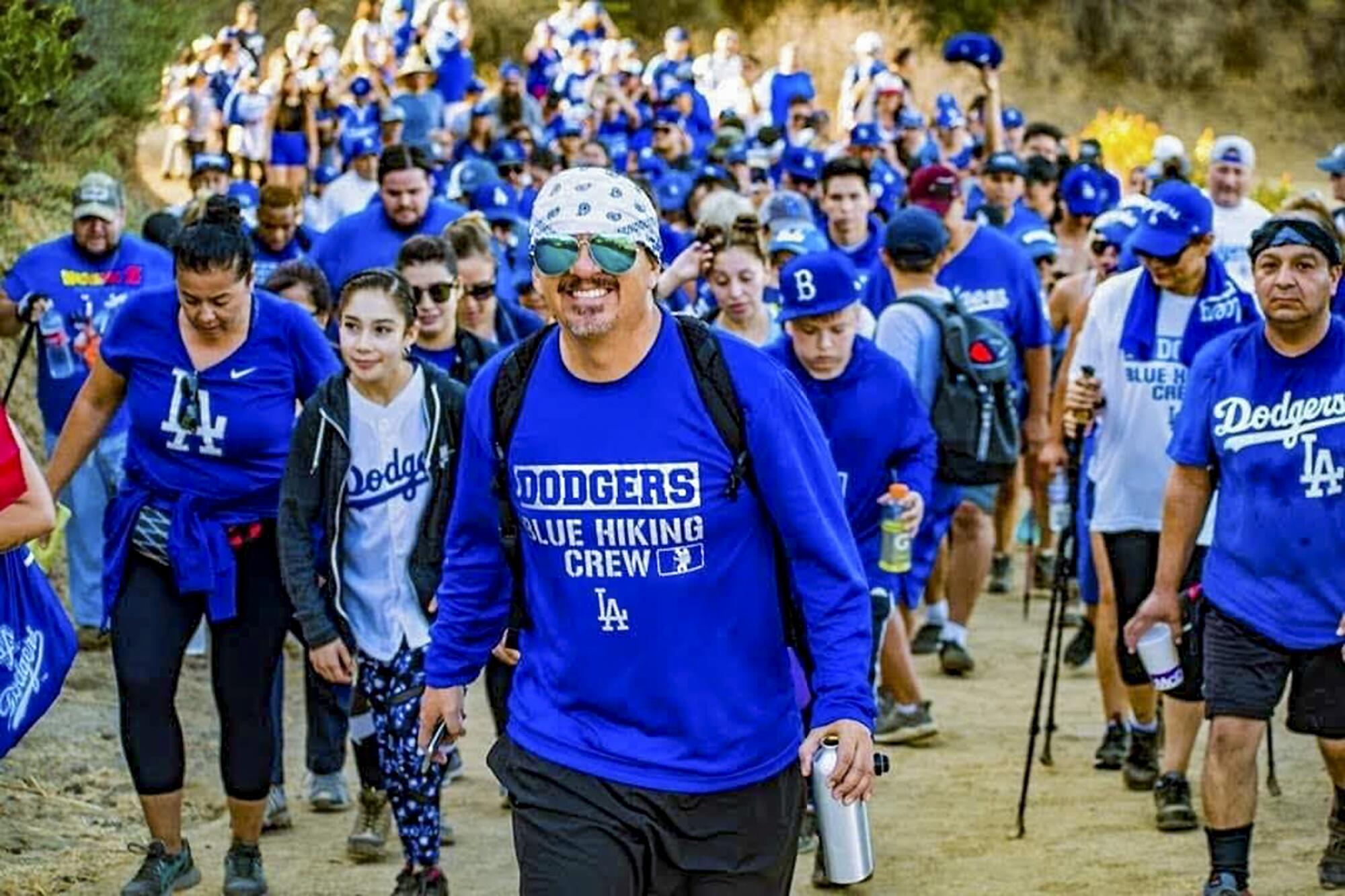  Dodgers Blue Hiking Crew hiking at Griffith Park.
