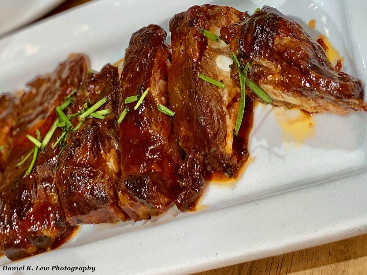 BBQ riblets with boysenberry BBQ sauce is among the unique foods offered during Knott's Boysenberry Festival, March 20-April 19, 2020 at Knott's Berry Farm theme park in Buena Park, California.