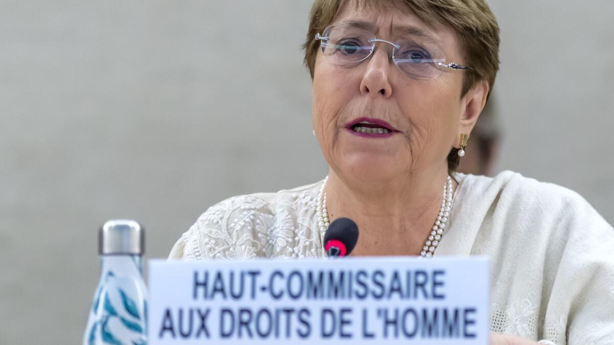 U.N. High Commissioner for Human Rights Michelle Bachelet.
