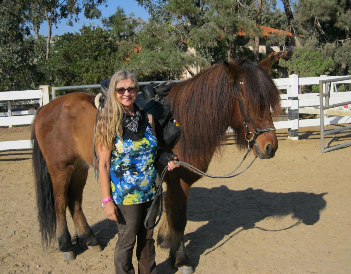 Sunland Ranch owner Kimberly Hart with Icelandic horse Joli.