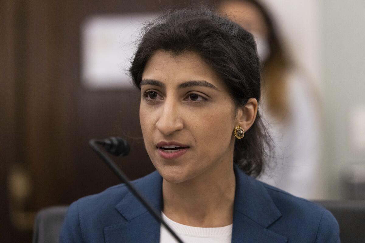 Lina Khan is head of the Federal Trade Commission.