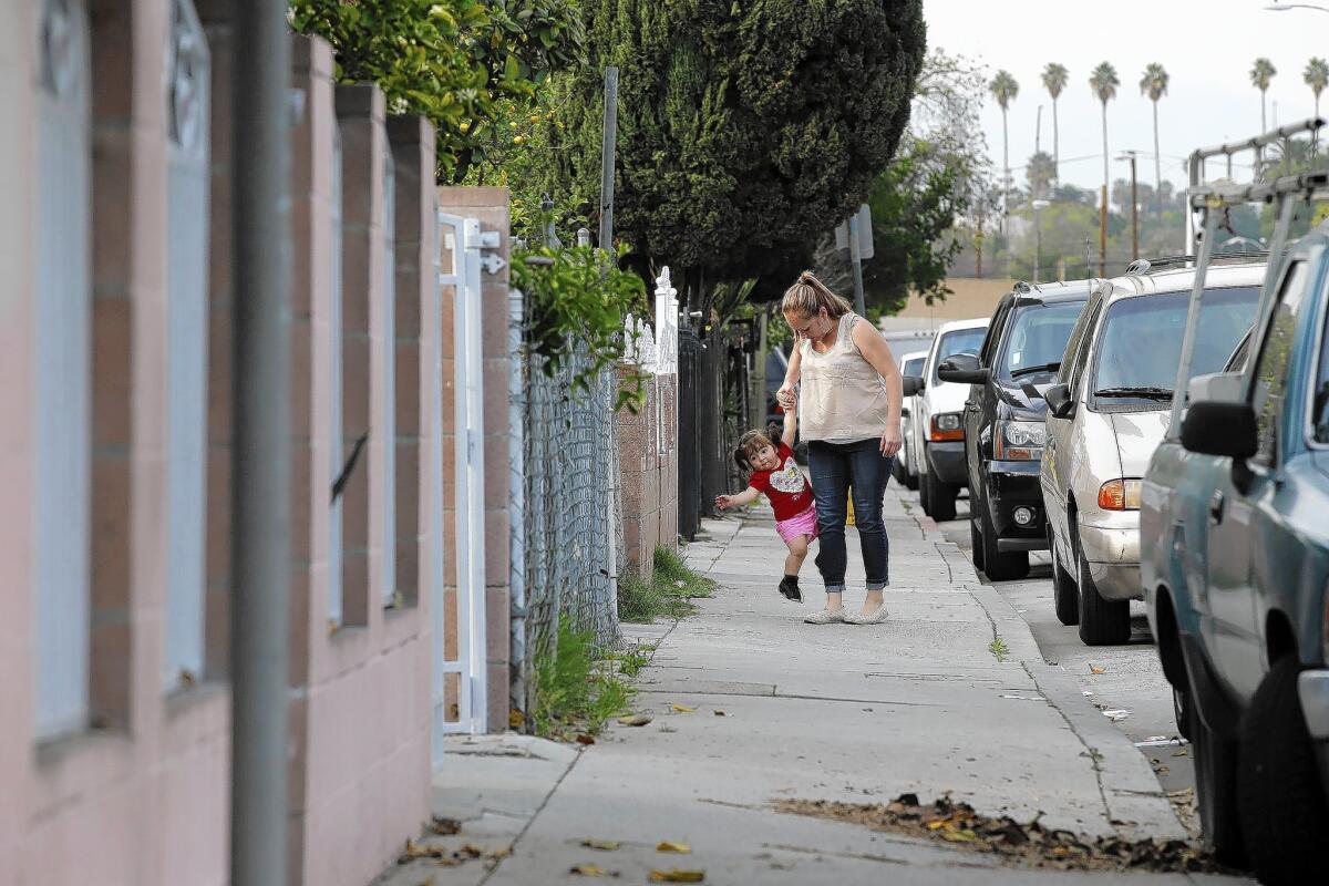 Residents in this Boyle Heights neighborhood are among those living near the Exide plant who have been told the soil contains elevated levels of lead.