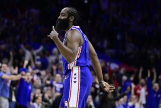 Philadelphia 76ers' James Harden in action during Game 2 in the first round of the NBA basketball playoffs against the Brooklyn Nets, Monday, April 17, 2023, in Philadelphia. (AP Photo/Derik Hamilton)