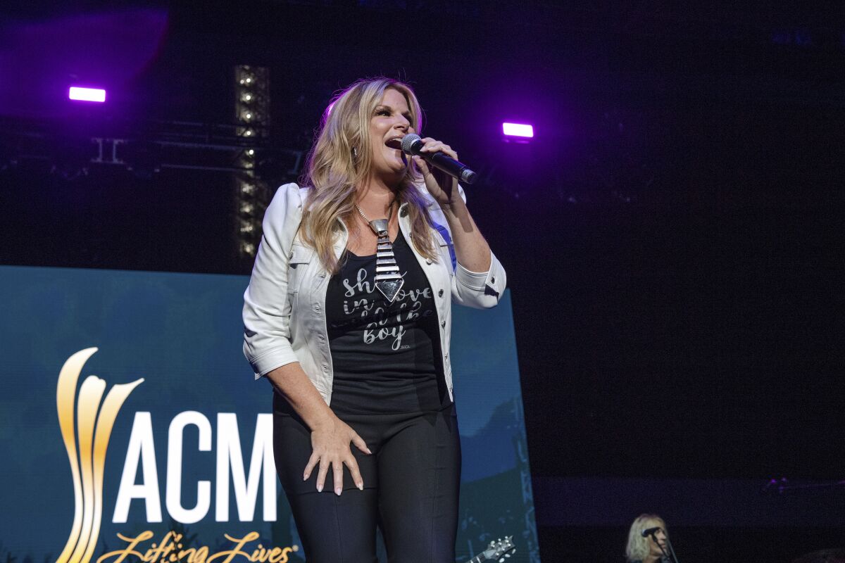 Trisha Yearwood performs at the 2021 ACM Party for a Cause at Ascend Amphitheater on Tuesday, August 24, 2021, in Nashville, TN. (Photo by Amy Harris/Invision/AP)