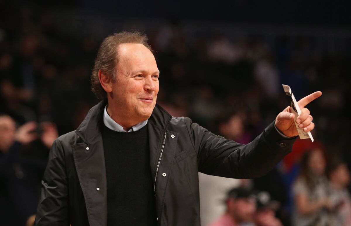 Actor Billy Crystal attends the game between the Brooklyn Nets and the Los Angeles Clippers at the Barclays Center on November 23, 2012 in the Brooklyn borough of New York City.