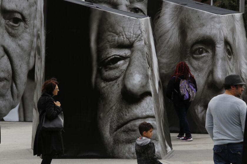 An interactive art project called "iwitness," telling the story of survivors of the Armenian genocide of 1915, was unveiled in Grand Park in downtown Los Angeles on Saturday afternoon.