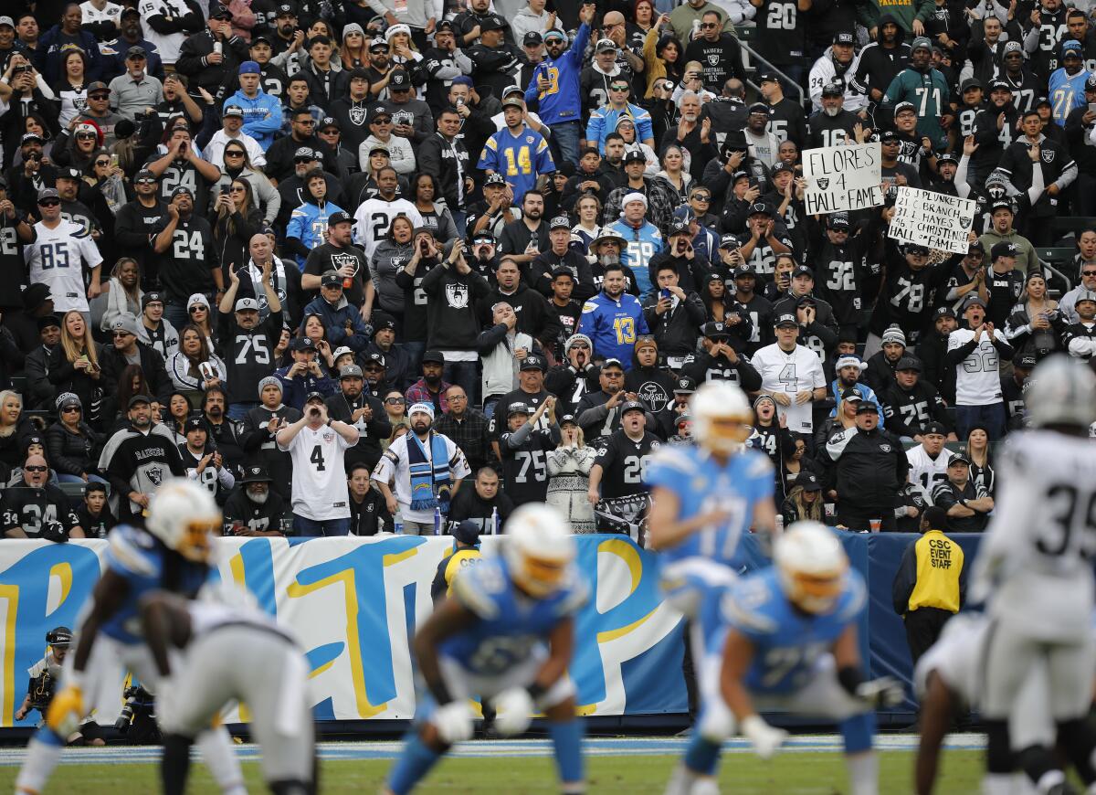 Chargers host Raiders looking to extend winning run for home team