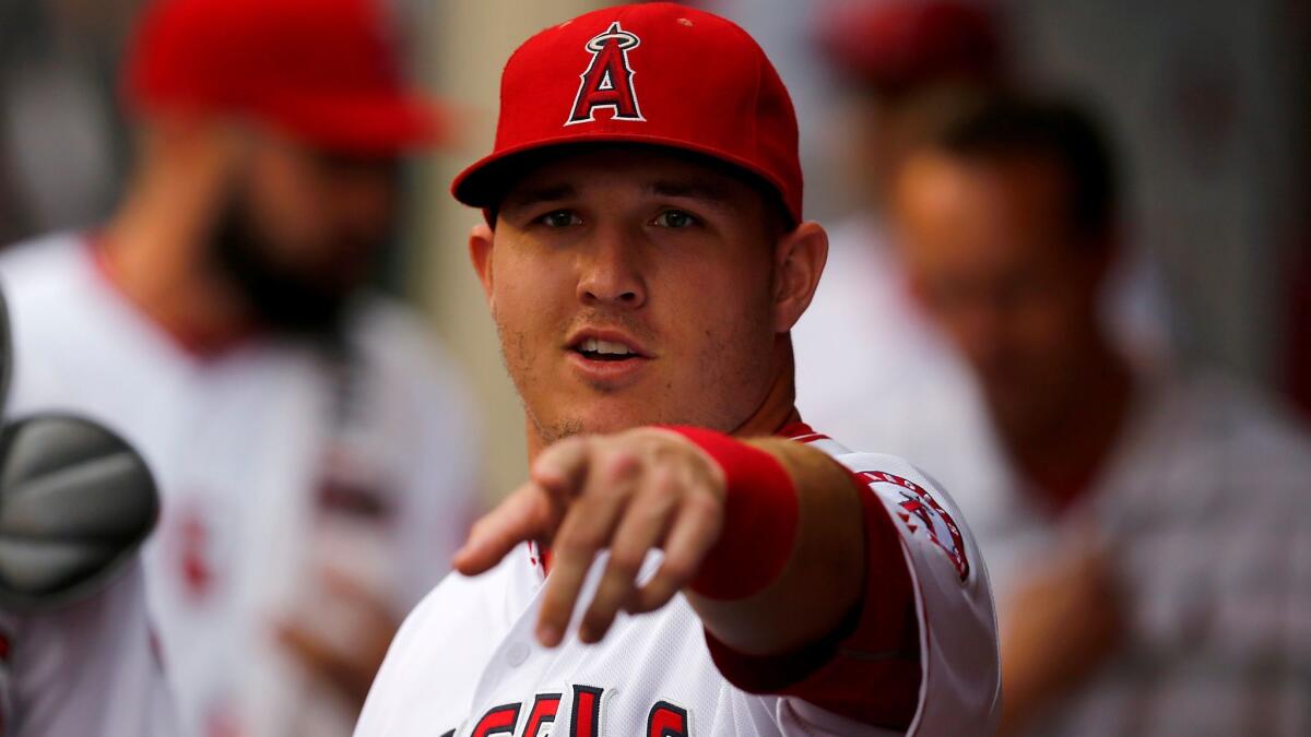 MLB posted this for Mike Trout winning the MVP, notice a little