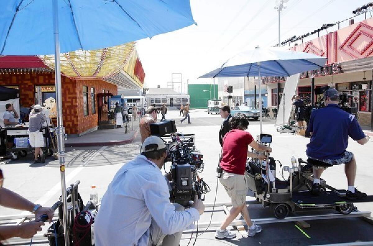 Behind the scenes of CBS TV show "Vegas," which is re-created the Vegas strip of the 1960s in a studio in Santa Clarita Studios.