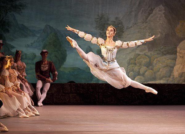 Nadezhda Batoeva, portraying a friend of the prince, performs in "Swan Lake" by the Mariinsky Ballet at the Segerstrom Center for the Arts in Costa Mesa.