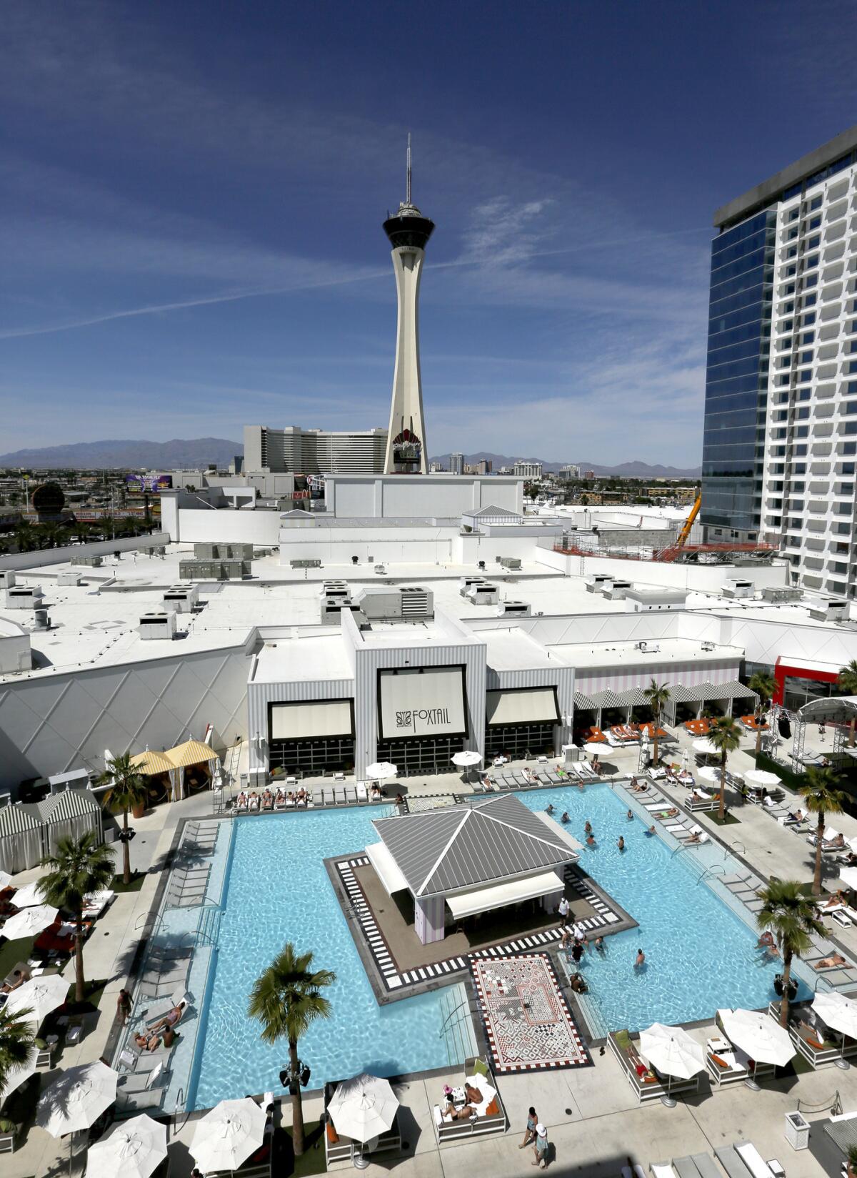 Foxtail Pool at SLS Las Vegas features live entertainment on weekends.