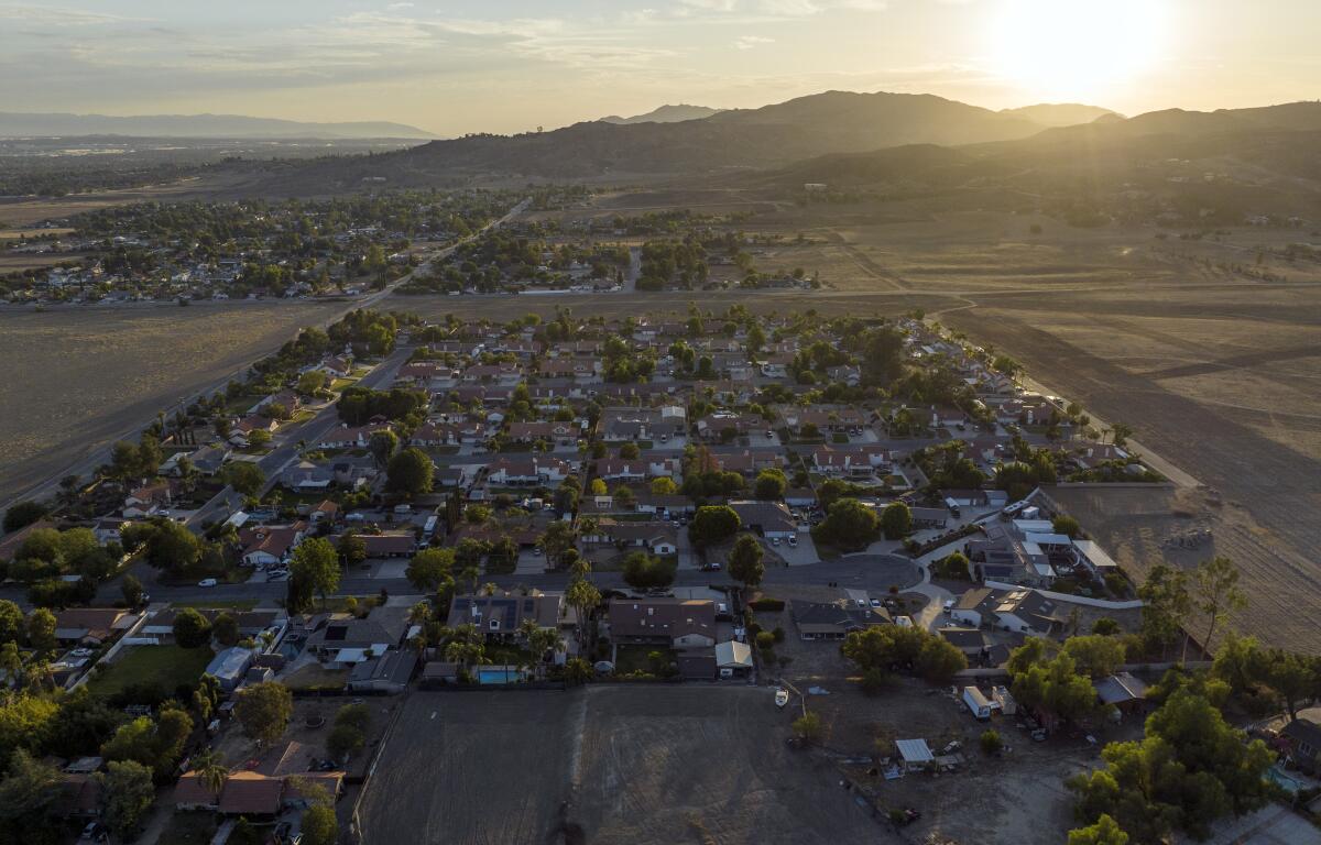 An aerial view of Moreno Valley.