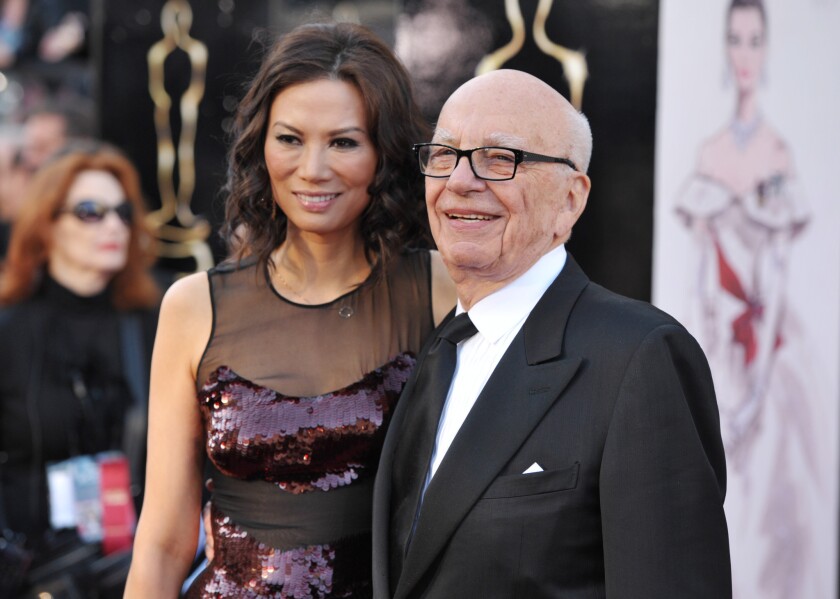 News Corp. Chairman Rupert Murdoch and his third wife, seen arriving together for the Academy Awards in February, are said to be close to finalizing their divorce.