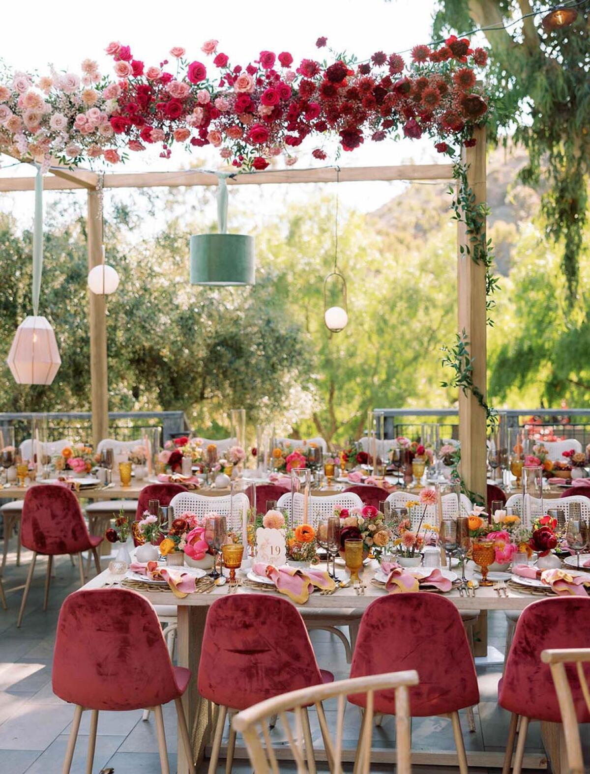 A wedding featuring heart boxes for donations.