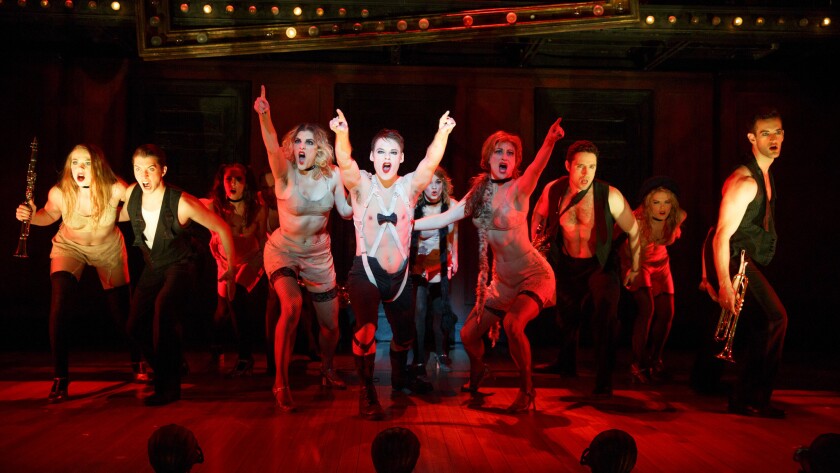 Randy Harrison and the national touring company of "Cabaret," which first opened in New York 50 years ago.
