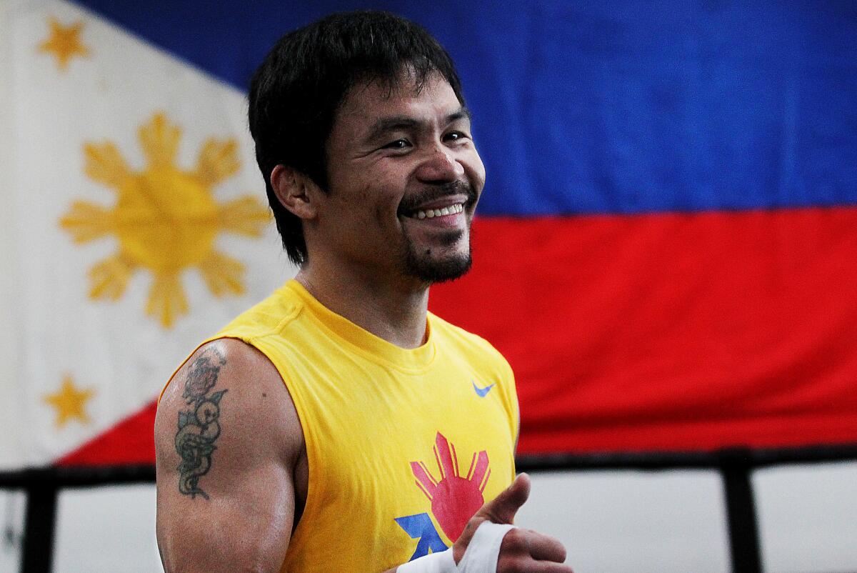 Manny Pacquiao opens training camp on March 9 at Wild Card Boxing Gym in Hollywood in preparation for a highly-anticipated bout with Floyd Mayweather Jr.