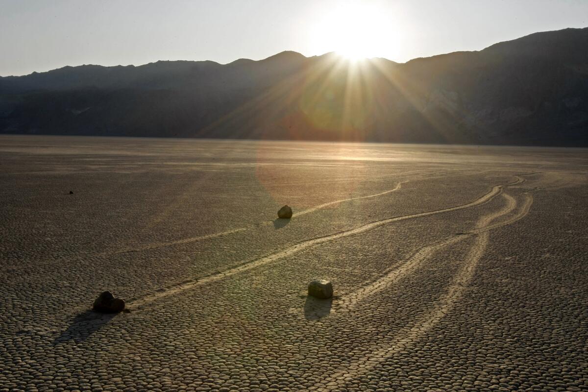 Rocks on the Racetrack playa in Death Valley National Park.