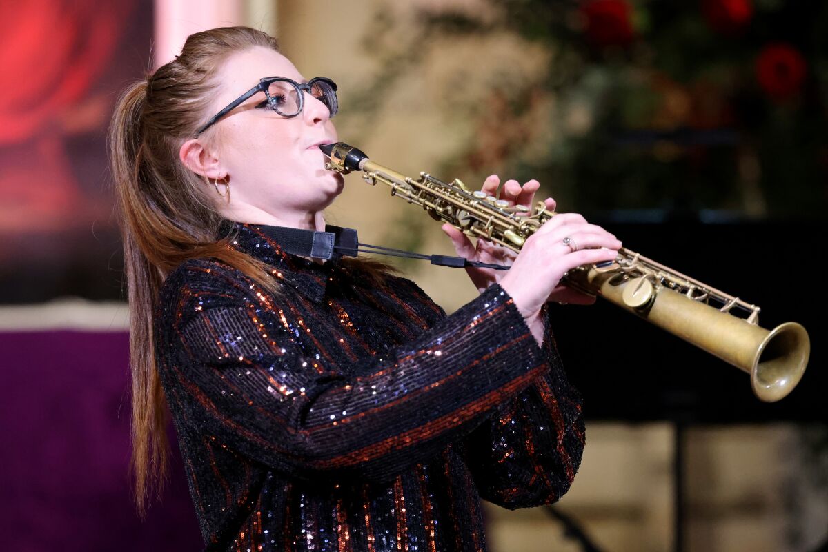 Saxophonist Jess Gillam will play Sunday, Oct. 23, during the La Jolla Music Society's 2022-23 season.