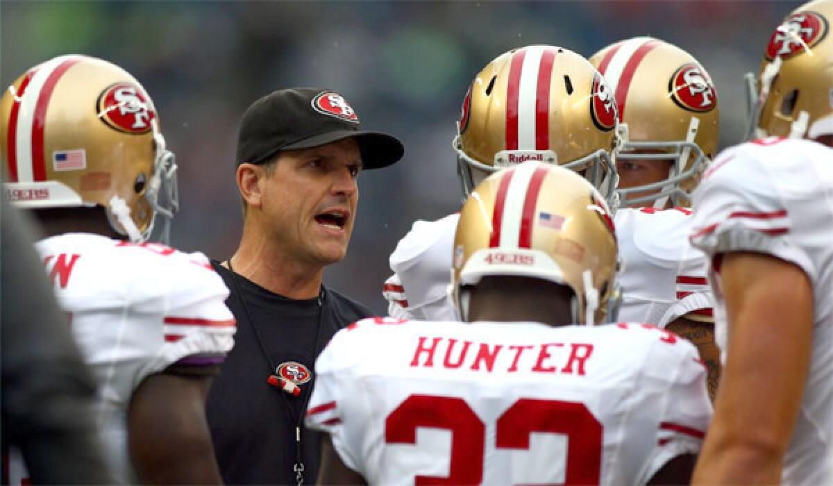 San Francisco 49ers Coach Jim Harbaugh's team fell flat against the Seattle Seahawks in a 29-3 loss at CenturyLink Field on Sunday.