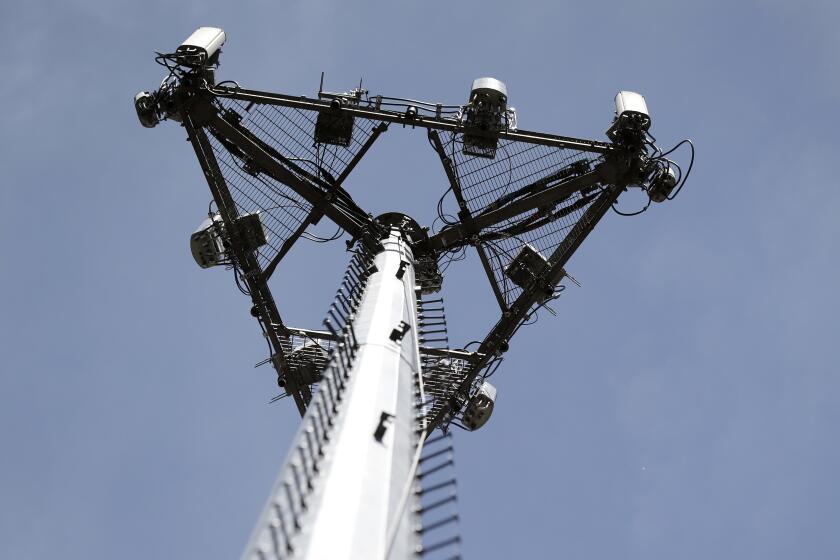 FILE _ A cellular phone tower is shown on Monday, May 22, 2017 in High Ridge, Mo. A number of Americans are dealing with cellular outages Thursday, Feb. 22, 2024, on AT&T, Cricket Wireless, Verizon, T-Mobile and other service providers, according to data from Downdetector. (AP Photo/Jeff Roberson)