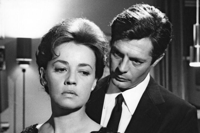 Jeanne Moreau and Marcello Mastroianni in the 1961 movie "La Notte."