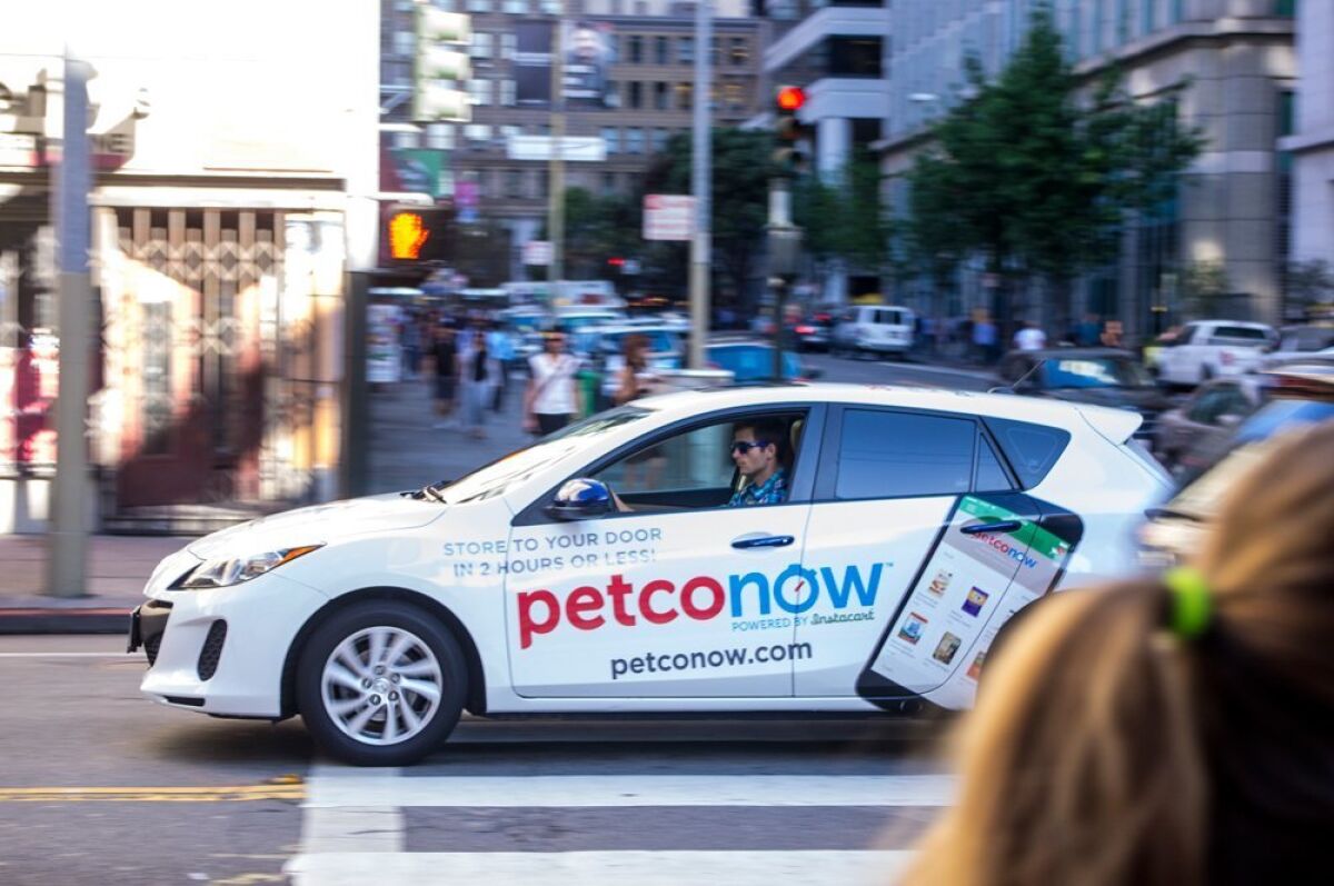 Petco is using Wrapify to promote its Petco Now partnership with Instacart in San Francisco.