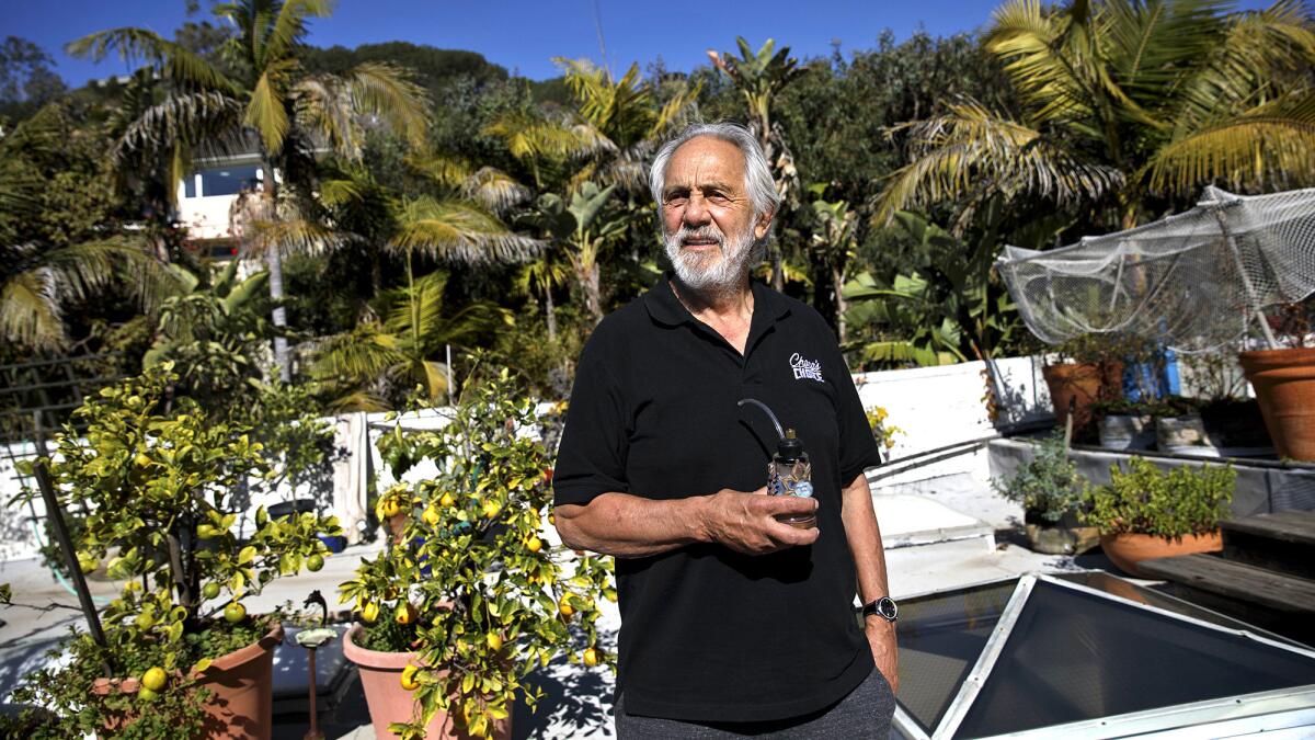 The comic and businessman says he does his best thinking up on the roof of his Pacific Palisades home, which he shares with his wife, Shelby.