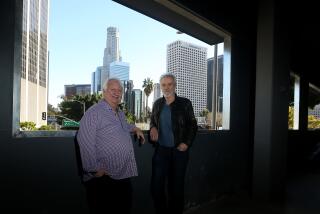 LOS ANGELES, CALIF. - FEB. 6, 2023. Gregg Perloff, left, and Michael Swier are partners in a major new independent music venue opening at the edge of Westlake and Downtown L.A. The venue, housed in a former nightclub run by Prince, will be the first post-pandemic entry to challenge Live Nation and AEG for theater-sized acts in central L.A. (Luis Sinco / Los Angeles Times)