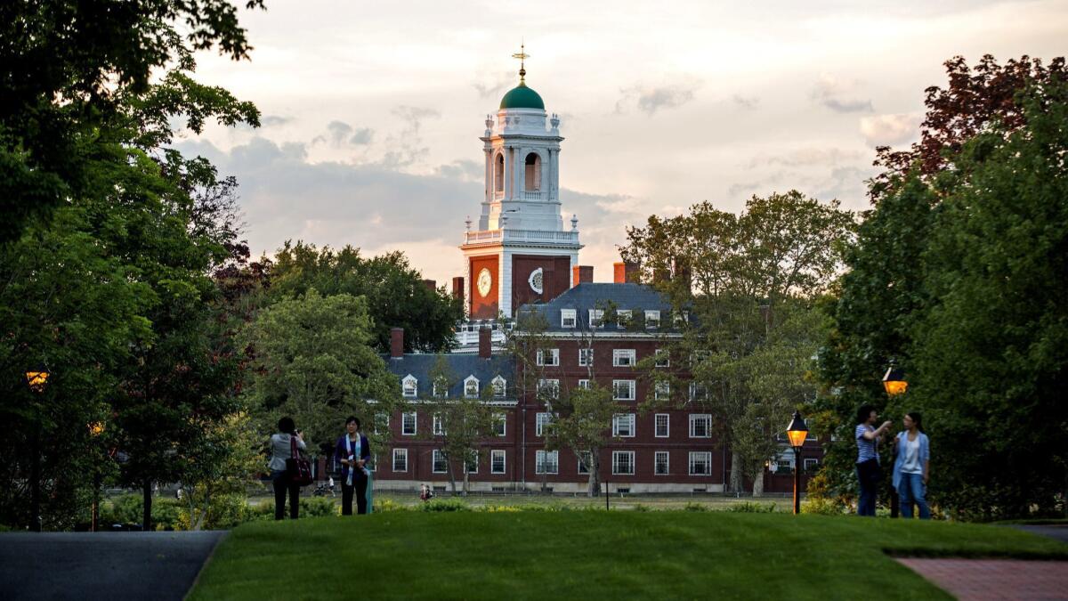 The campus of Harvard University is shown in 2016.