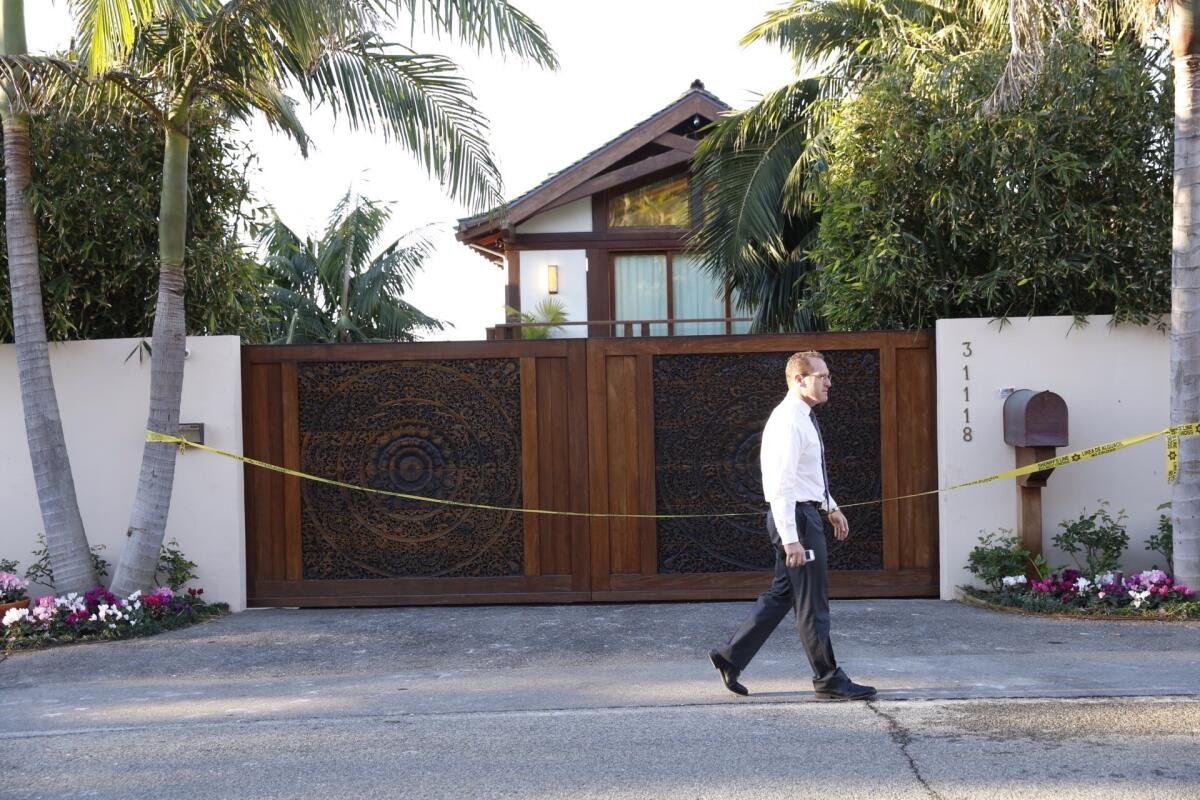 An investigation is underway after a fire broke out on the Malibu house belonging to actor Pierce Brosnan.