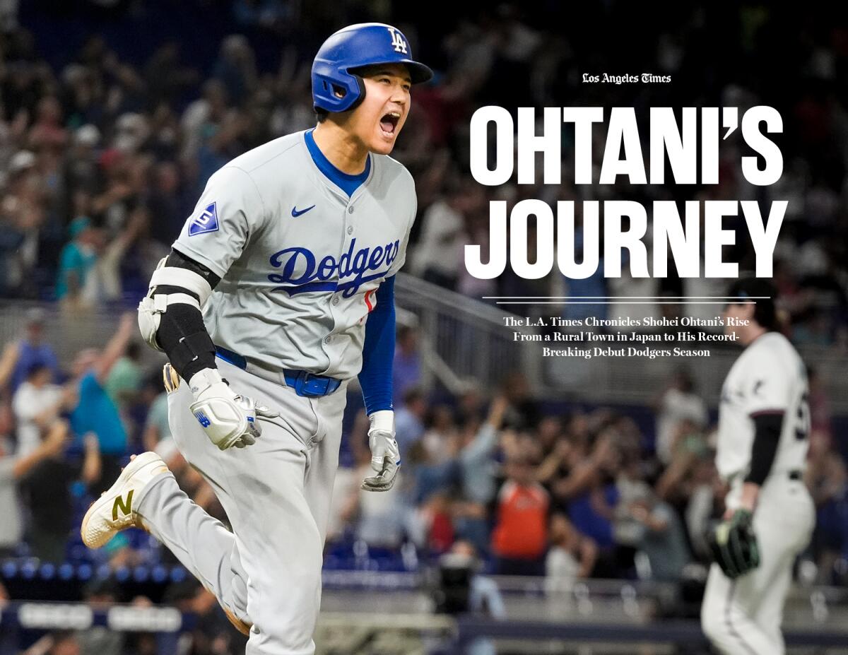 A book cover features a photo of Shohei Ohtani smiling and running on the baseball path 