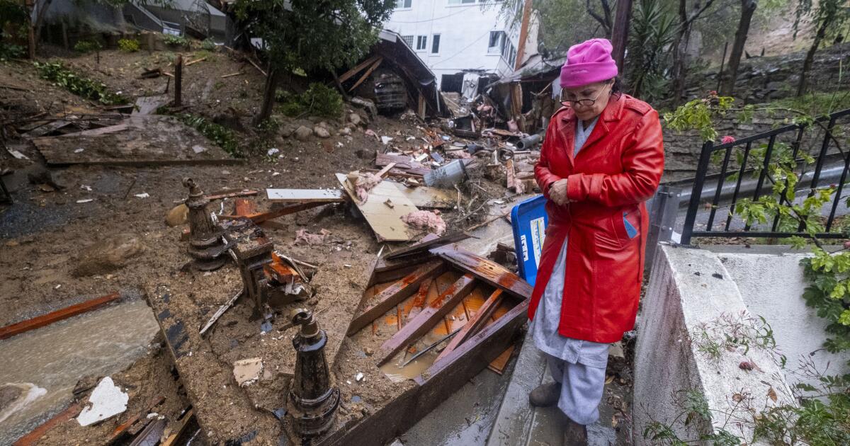 Storm batters L.A. canyons: Mud, boulders and a baby grand piano