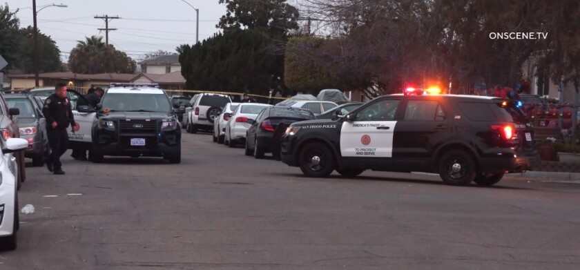 San Diego police responded to a shooting that wounded a man Friday afternoon in the Ridgeview/Webster neighborhood.