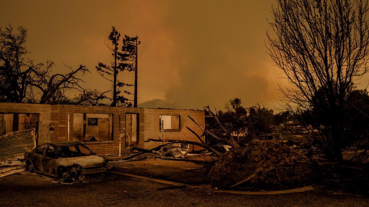 The Carr fire destroyed homes in Lake Keswick Estates near Redding, Calif.