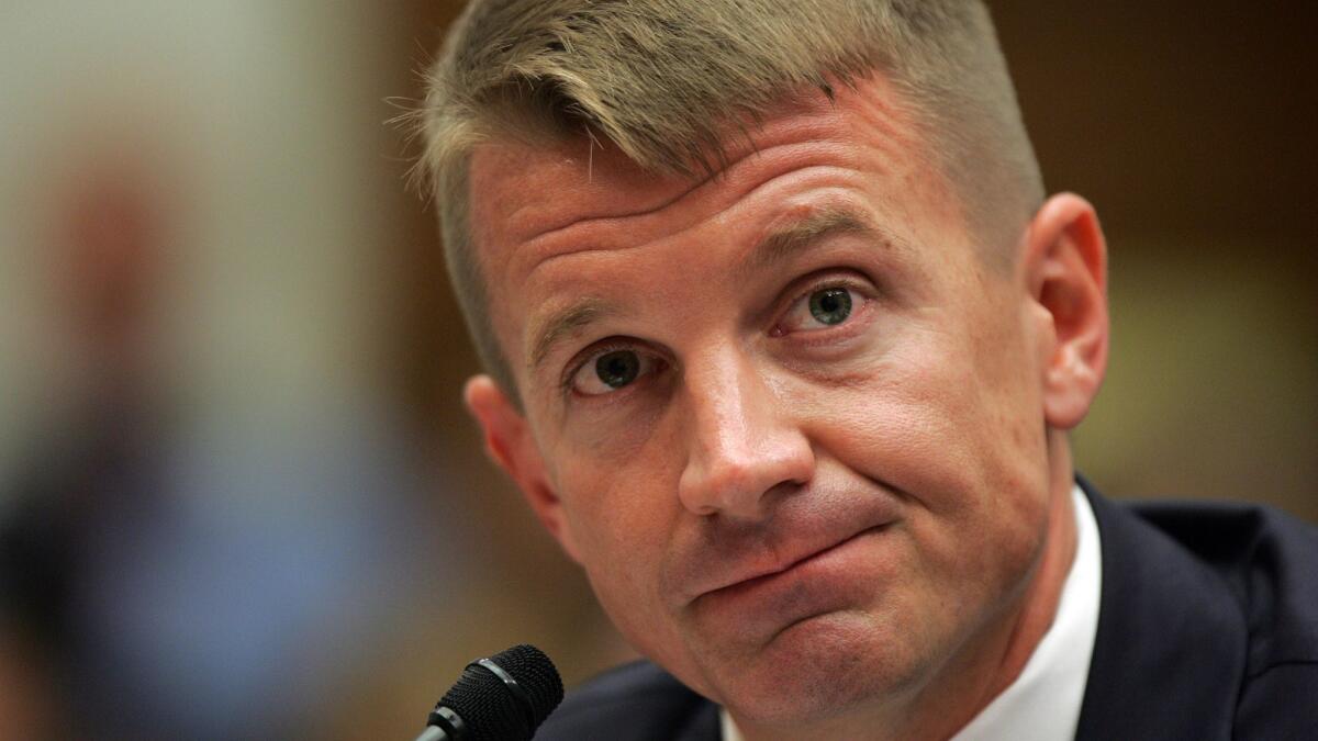 Erik Prince testifies before the House Oversight and Government Reform Committee hearing in 2007.