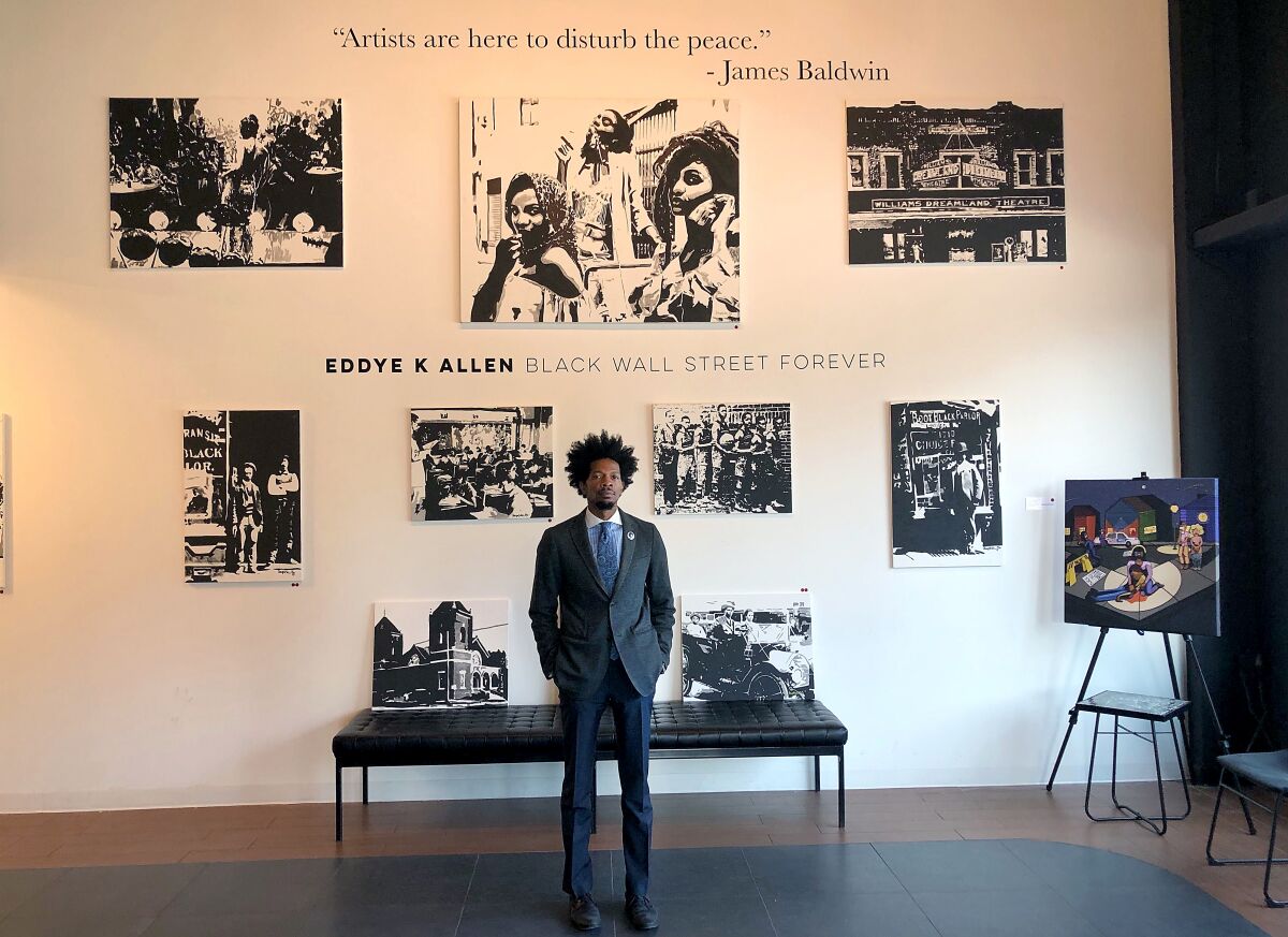 Ricco Wright, owner of Tulsa's Black Wall Street Gallery.