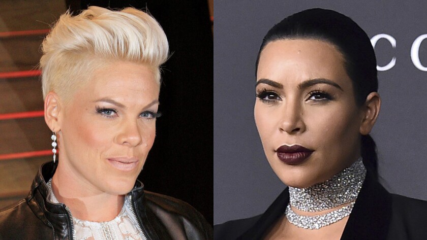 Pink and Kim Kardashian differ when it comes to empowerment.