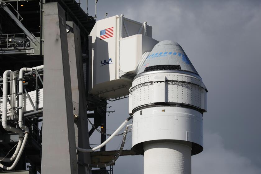 CAPE CANAVERAL, FLORIDA - DECEMBER 19: The United Launch Alliance Atlas V rocket, topped by a Boeing CST-100 Starliner spacecraft, is prepared for a 6:36 a.m. EST launch from Space Launch Complex pad 41 on December 19, 2019 in Cape Canaveral, Florida. The scheduled launch is another step in NASAs Commercial Crew Program that aims to return human spaceflight launches to the space station from American soil on America spacecraft and rockets. (Photo by Joe Raedle/Getty Images) ** OUTS - ELSENT, FPG, CM - OUTS * NM, PH, VA if sourced by CT, LA or MoD **