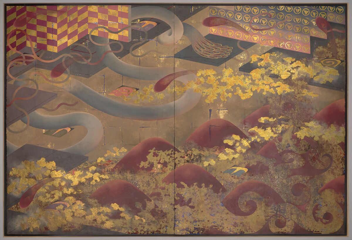 "Magnificat #6," 1986 by Takako Yamaguchi, in "With Pleasure: Pattern and Decoration in American Art 1972-85" at MOCA.