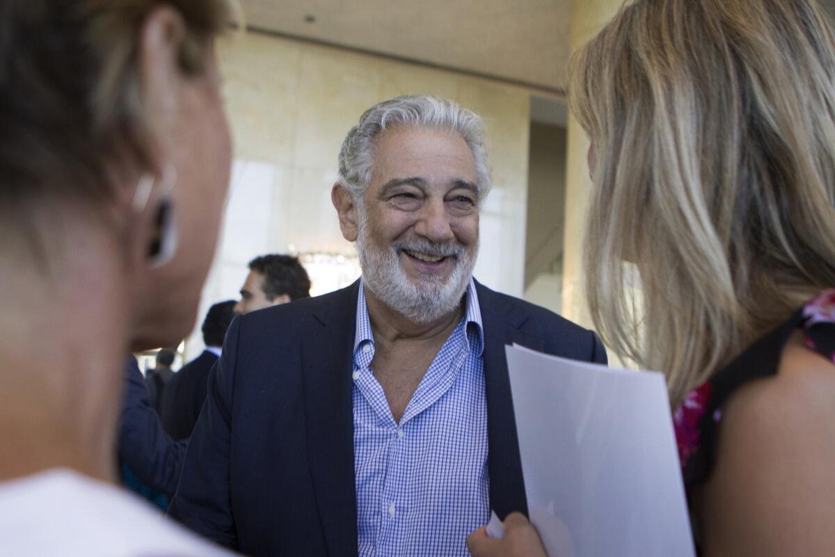 Placido Domingo attends an Aug. 26 event for the 2014 Operalia competition at the Dorothy Chandler Pavilion in Los Angeles.