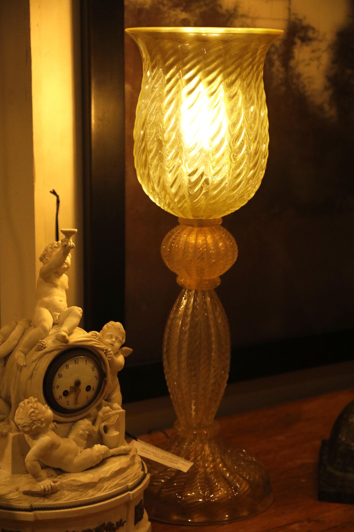 A 1930s Murano glass lamp at Summerland Antique Collective.