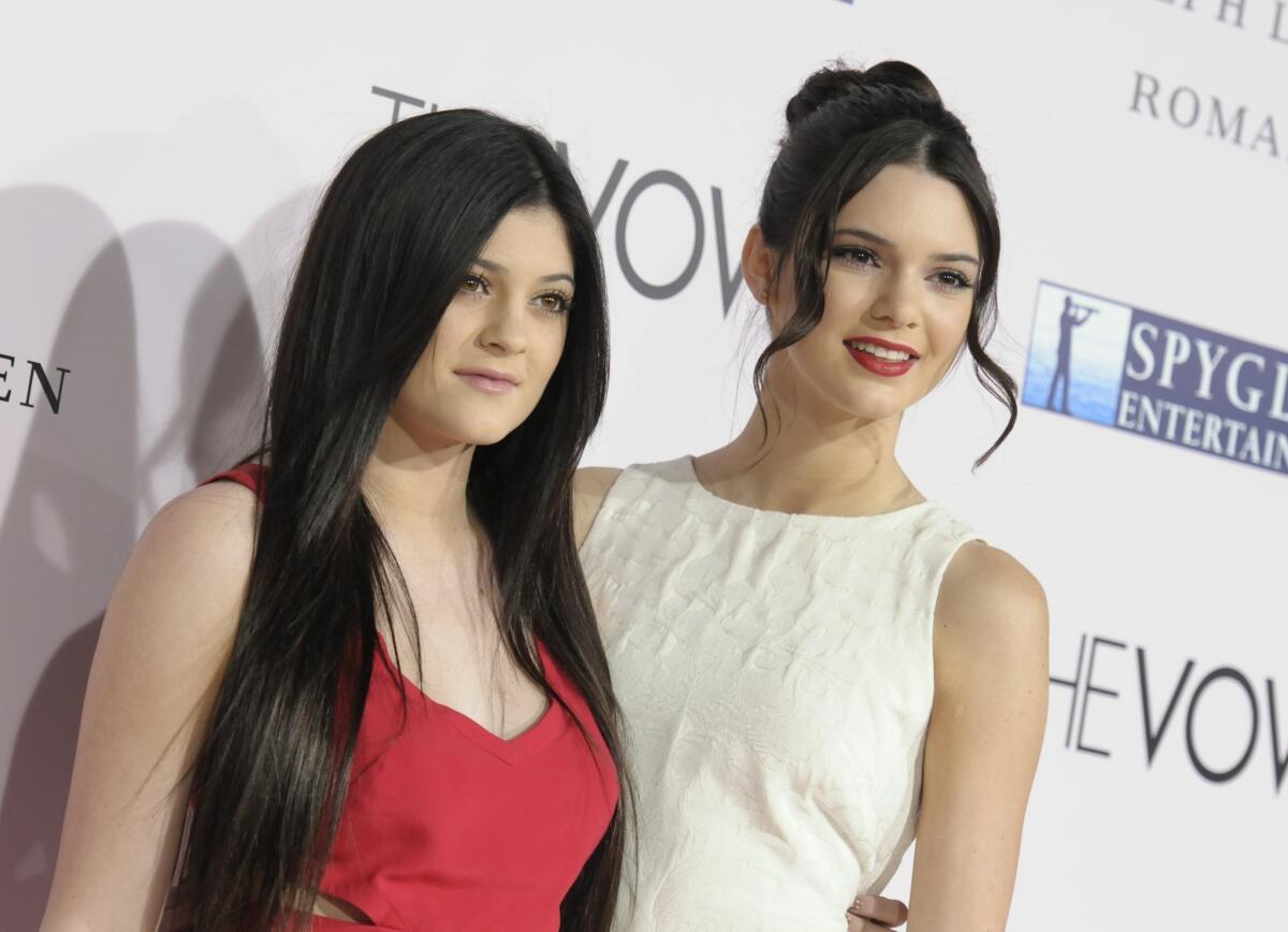 Sisters Kylie Jenner, left, and Kendall Jenner in February 2012.