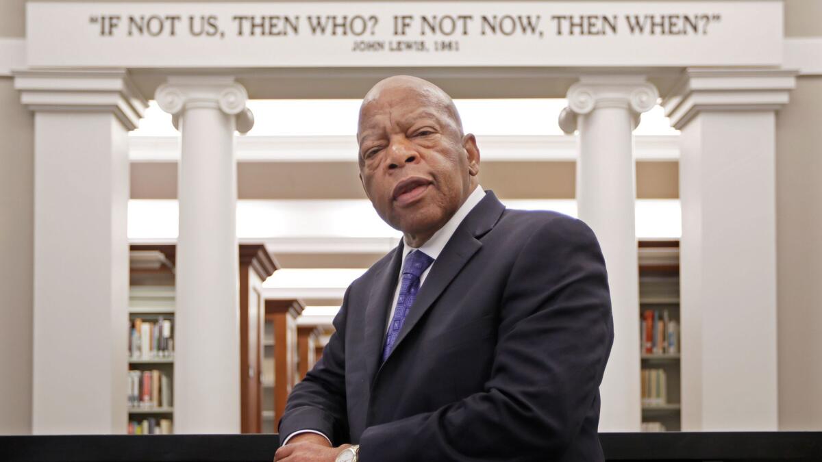 Rep. John Lewis in the Civil Rights Room in the Nashville Public Library in Tennessee.