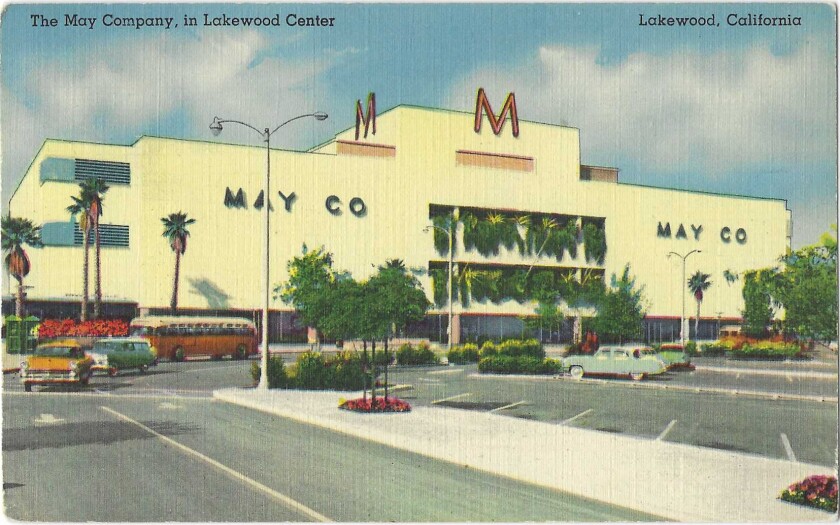 An exterior view of the May Co. store in Lakewood