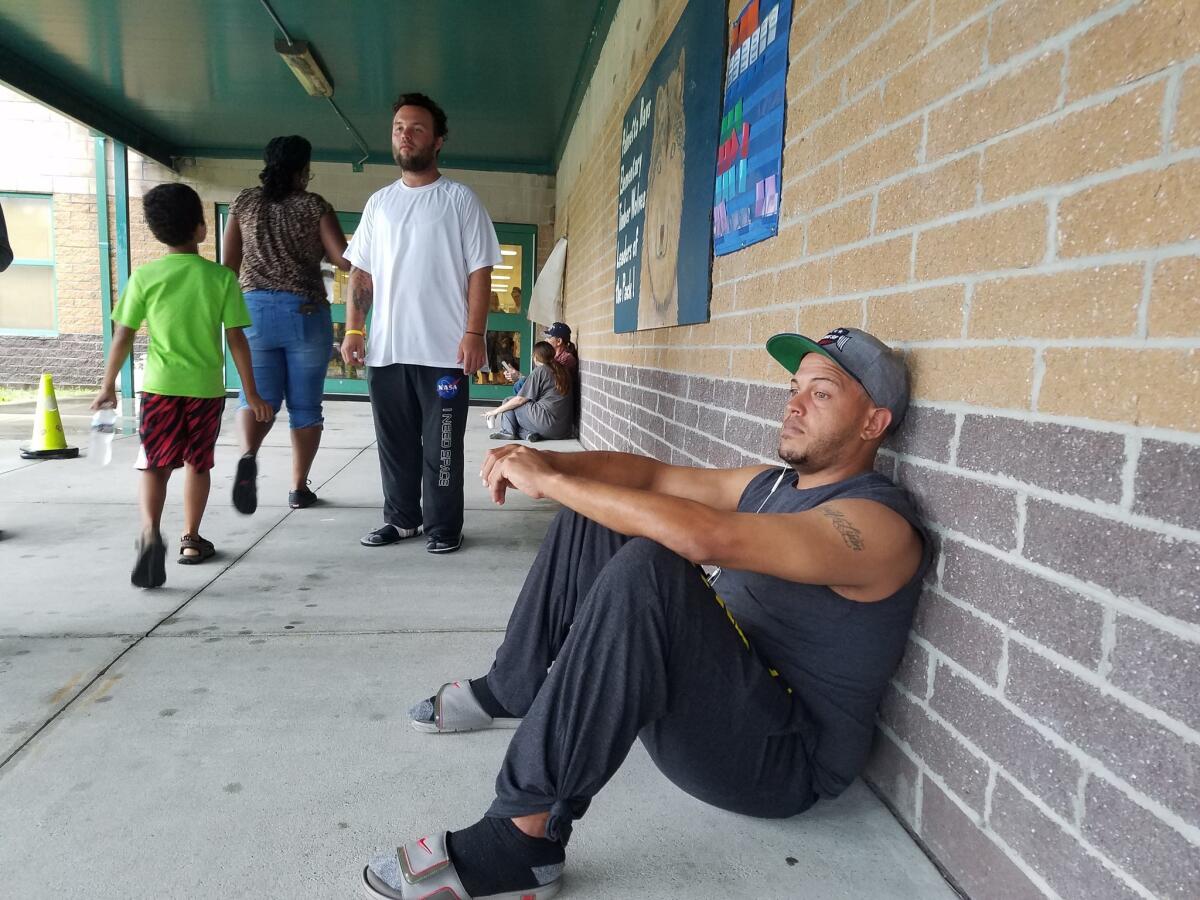 Edwin Sanchez at a shelter in Myrtle Beach, S.C.